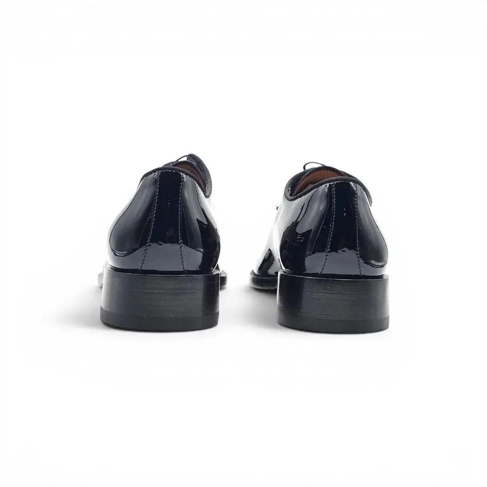 Christian Louboutin Men Chambeliss Patent Leather Derby Shoes Black EU 39 US 6